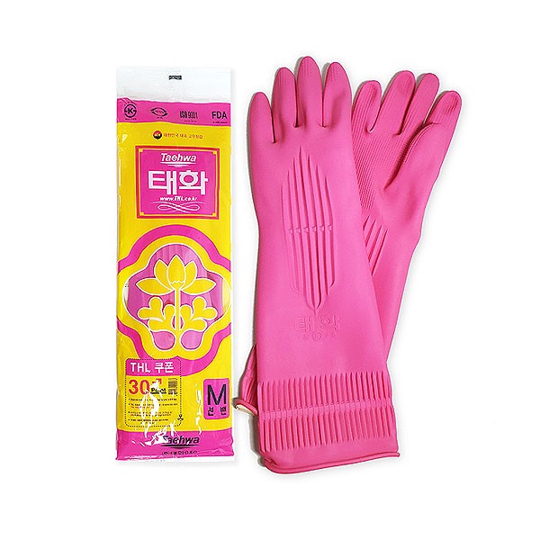 [업체별도배송]태화 고무장갑 선밴 아이보리 M
