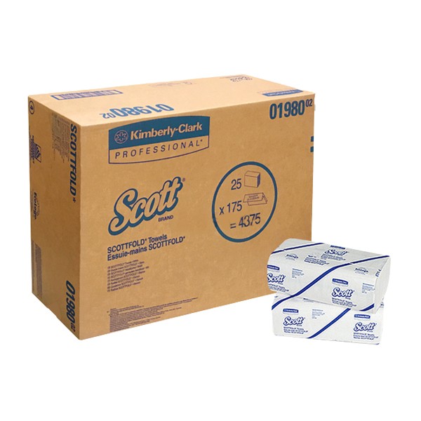 [업체별도배송]유한킴벌리 핸드타올 47162 1겹 백색 폴드형(4375매/BOX)