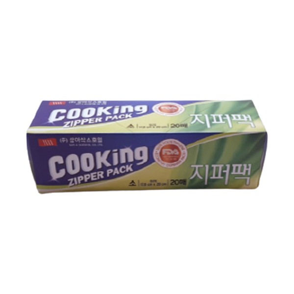 [업체별도배송]삼아알미늄상사 쿠킹S 지퍼백 쿠킹S지퍼백 (W))18*(L)20cm HDPE 20매 1EA