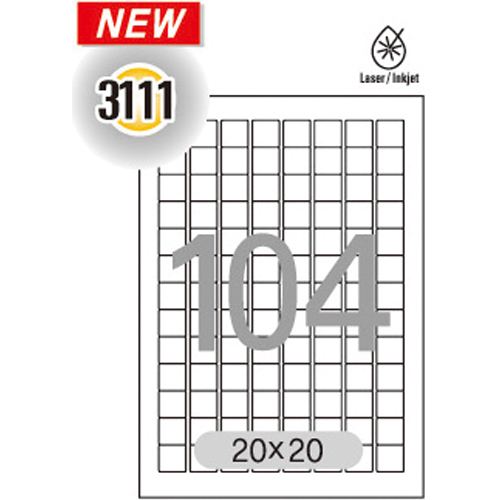 [240995]분류표기용 라벨(LQ-3111/20매/104칸/한국폼텍)