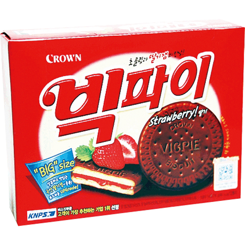 [886190]빅파이(216g*2EA/딸기맛/크라운제과)