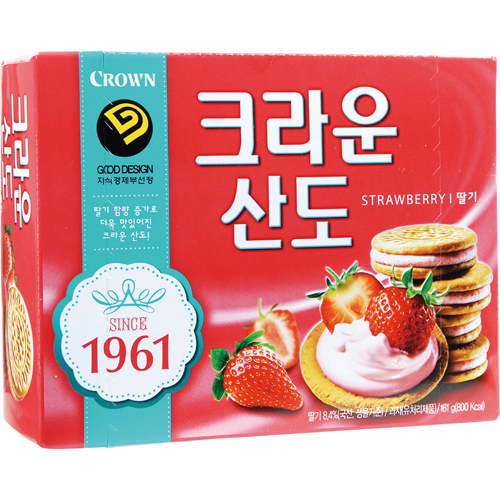 [886120]크라운산도(161g*2EA/8입/딸기맛/크라운제과)